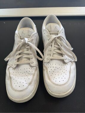 Jordan White Men's Leather Golf Sneakers